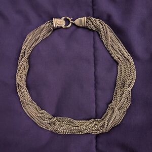 Carolee Multistrand Silver Color Chain Necklace Chunky